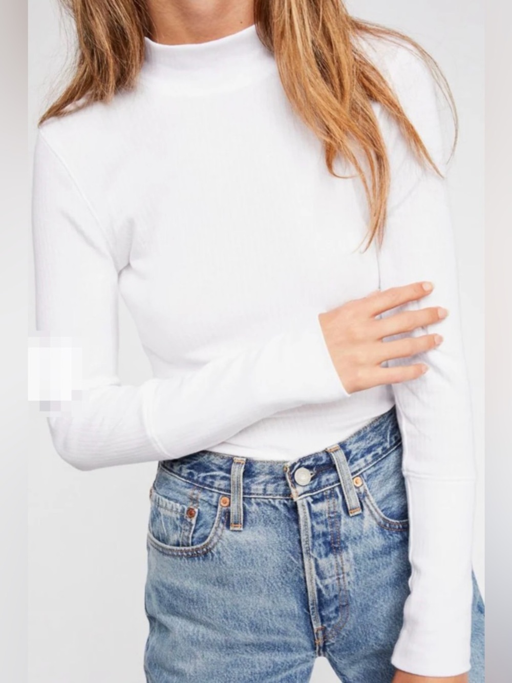 NWTs Free People Intimately mock turtle neck, ribbed, “THE RICKIE” top. Sz. M - Picture 6 of 12